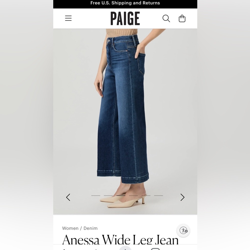 Paige Anessa Wide Leg Jean Size 33 - Picture 3 of 16